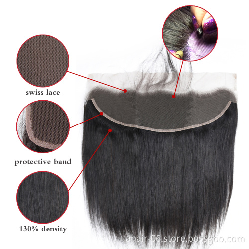 13*4 Lace Frontal Closure Virgin Remy Brazilian Hair Weave